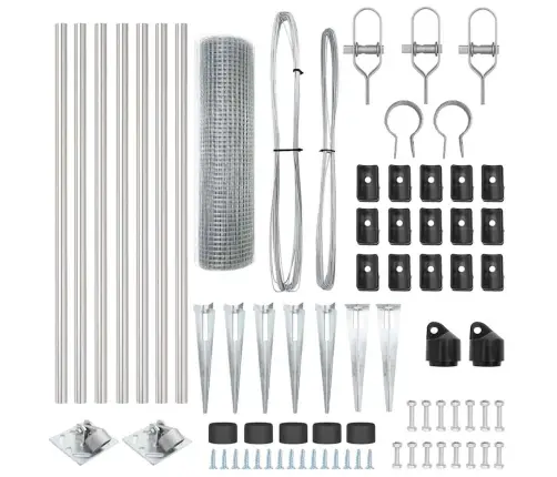 Aed Koos Postidega Hõbedane 0.4 X 10 M Teras