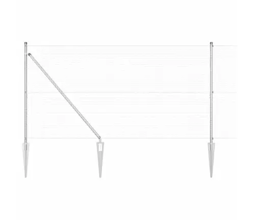 Aed Koos Postidega Hõbedane 0.8 X 10 M Teras