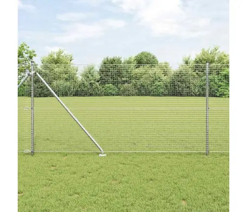 Savilktais Stieņu Žogs Ar 7 Spike Post 1.4X10 M Galvanizēts Tērauds Vidaxl