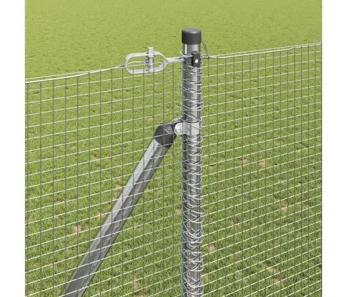 Metinātais Stiepležogs Ar 7 Siksnas Stabiem 1.5X10 M Cinkots Tērauds Vidaxl