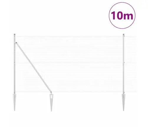 Žoga Stabiņu Komplekts 2 Gabali Cinkots Tērauds 10 X 1.5 M Vidaxl