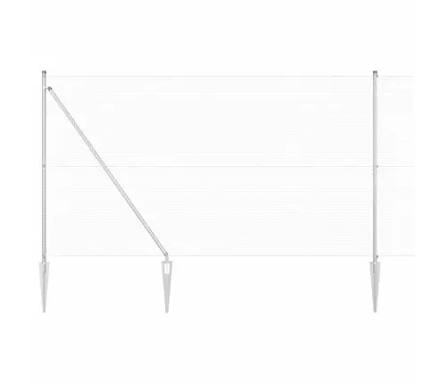 Metināts Vadu Žogs Ar 7 Izsistām Stellītēm 1.6X10 M Cinkots Tērauds Vidaxl