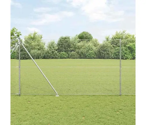 Metināto Vadu Žogs Ar 7 Mietiem 1.6X10 M Cinkots Tērauds Vidaxl