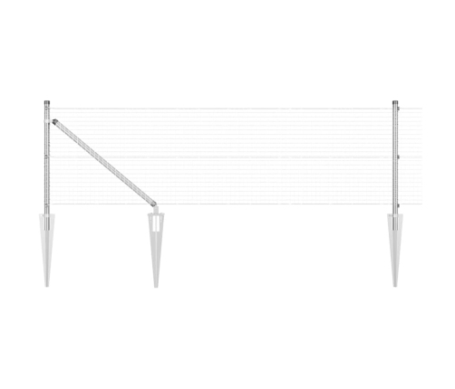 Metinātais Stieņu Žogs Ar 13 Pīķa Stabiem 0.4 X 25 M No Galvanizētā Tērauda Vidaxl
