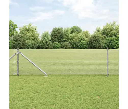 Metinātā Metāla Siena Ar 13 Tapu 0.6X25 M Cinkota Tērauda Vidaxl