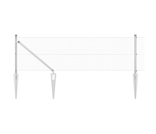 Metinātā Metāla Siena Ar 13 Tapu 0.6X25 M Cinkota Tērauda Vidaxl