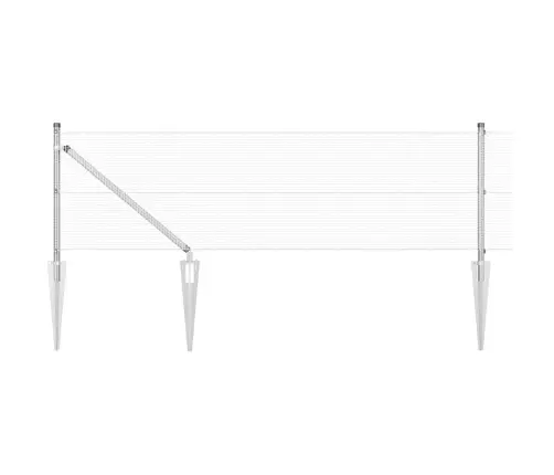 Metinātā Metāla Siena Ar 13 Tapu 0.6X25 M Cinkota Tērauda Vidaxl