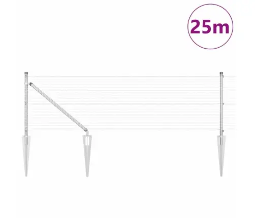 Tvora Su Stulpais Sidabro 0.8 X 25 M Plienas