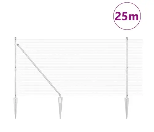Aiapost Hõbedane 25 X 1,2 M (12 X 12 Mm Võrk) Teras