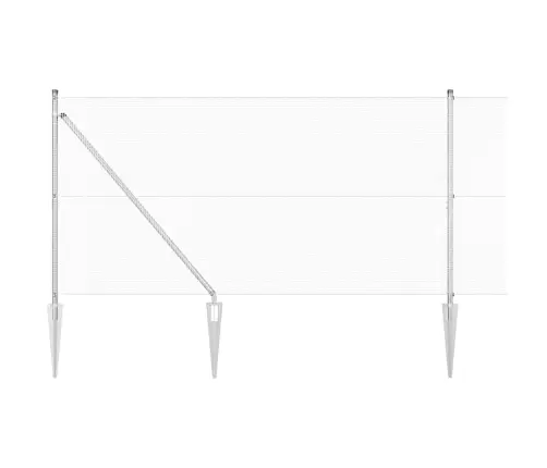 Metināts Stieples Žogs Ar 13 Naglu Stabiem 1.4X25 M Galvanizēta Tērauda Vidaxl