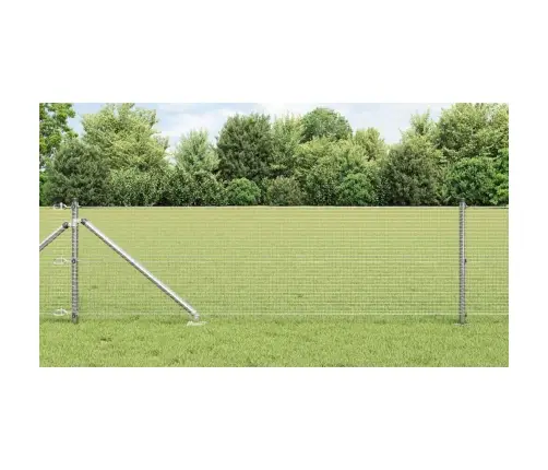 Metinātais Stieņu Žogs Ar 13 Spike Stabiem 0.4X50 M, Cinkota Tērauda Vidaxl
