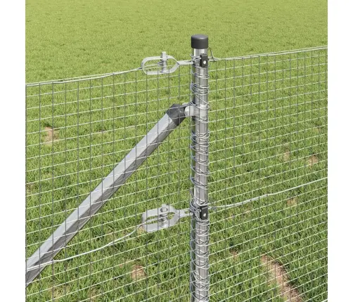 Metinātais Stieņu Žogs Ar 13 Spike Stabiem 0.4X50 M, Cinkota Tērauda Vidaxl