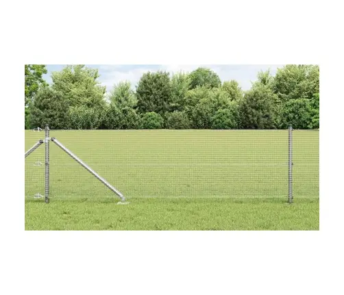 Metinātā Stieples Žogs Ar 13 Pīķa Stabiem 0.8X50 M, Cinkots Tērauds Vidaxl