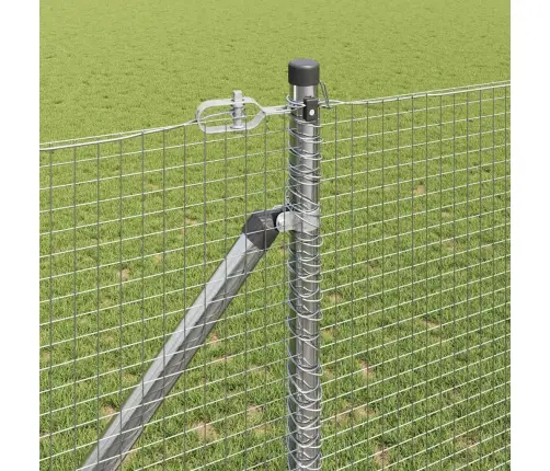Savilktais Stieples Žogs Ar 13 Kronšteinu Stabiem 1.2X50 M Cinkots Tērauds Vidaxl
