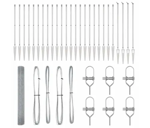 Metinātais Žogs Ar 13 Naglu Stabiem 1.4X50 M Galvanizētā Tēraudā Vidaxl Metinātais Žogs Ar 13 Naglu Stabiem 1.4X50 M Galvanizētā Tēraudā Vidaxl