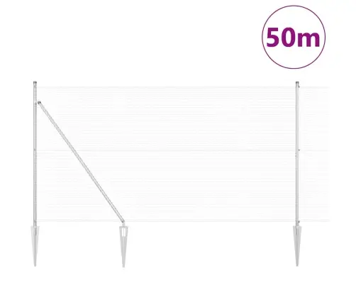 Aed Koos Postidega Hõbedane 1.5 X 50 M Teras