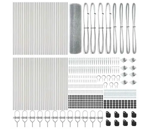 Metināta Stieple Žogs Ar 13 Spike Stabiem 1X100 M Galvanizēts Tērauds Vidaxl