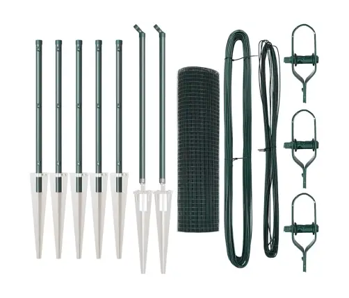 Metināts Žogs Ar 7 Spīlēm Zaļš 0.6X10 M Metāls Vidaxl