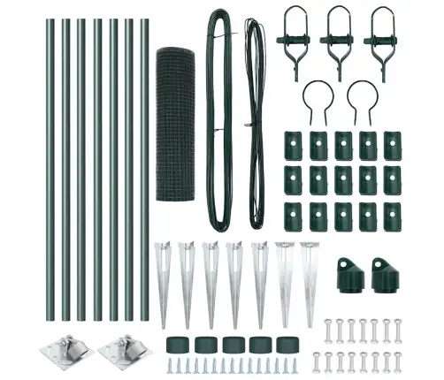 Metināts Siets Ar 7 Stabiem Zaļš 0.8X10 M Tērauds Vidaxl