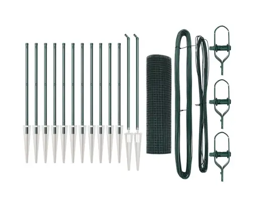 Metināto Acu Žogs Ar 13 Spikes Zaļš 0,6X25 M Tērauds Vidaxl Metināto Acu Žogs Ar 13 Spikes Zaļš 0,6X25 M Tērauds Vidaxl