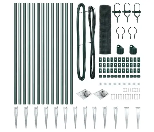 Metināto Acu Žogs Ar 13 Spikes Zaļš 0,6X25 M Tērauds Vidaxl Metināto Acu Žogs Ar 13 Spikes Zaļš 0,6X25 M Tērauds Vidaxl