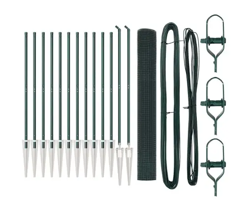 Žoga Stabu Komplekts 2 Gabali Zaļš Metāls Un Pvc 25 X 1 M Vidaxl