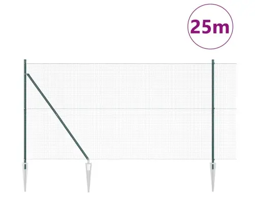 Aiapost Roheline 25 X 1,5 M (19 X 19 Mm Võrgu) Teras
