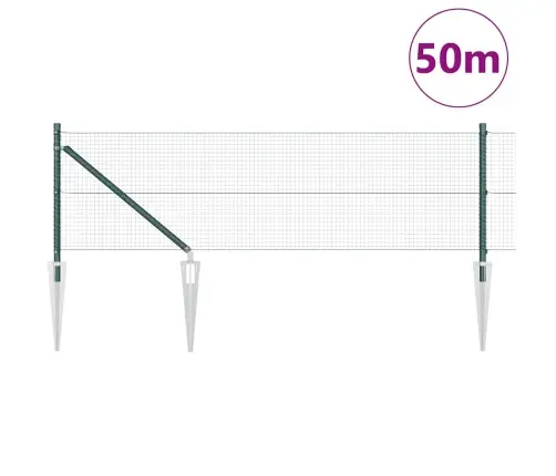 Tvora Su Stulpais Žalia 0.6 X 50 M Plienas