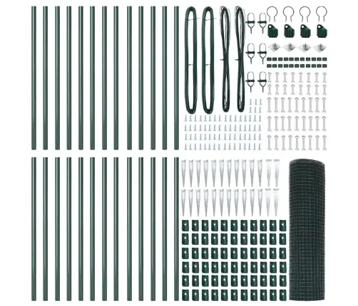 Aiapost Roheline 50 X 0,8 M (16 X 16 Mm Võrk) Terased Ja Pvc