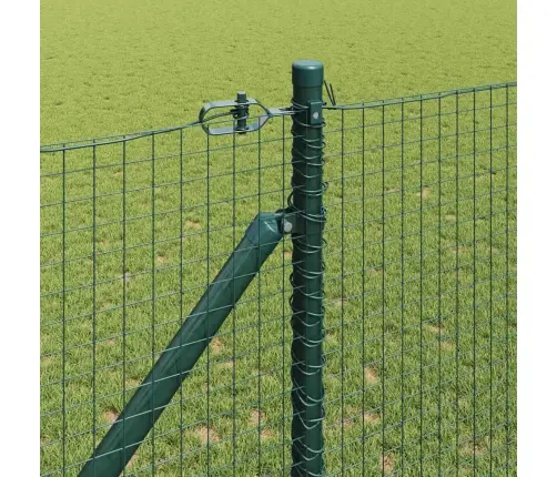 Metināts Vadu Žogs Ar 13 Uzmava Sānus Zaļš 1X50 M Tērauds Vidaxl