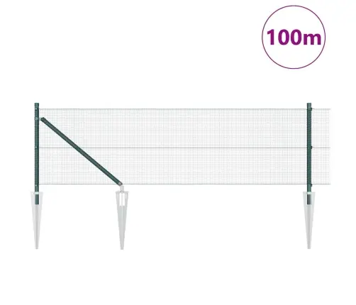 Aiapost Roheline 100 X 0,5 M (12 X 12 Mm Võrgu) Terased Ja Pvc