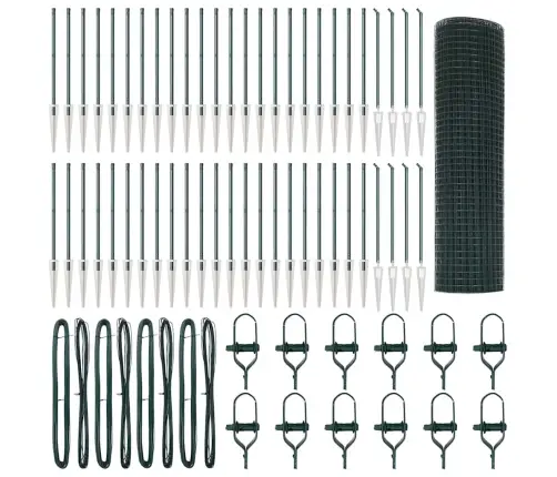 Aiapost Roheline 100 X 0,8 M (19 X 19 Mm Võrk) Terased Ja Pvc