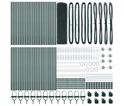 Aiapost Roheline 100 X 0,8 M (19 X 19 Mm Võrk) Terased Ja Pvc