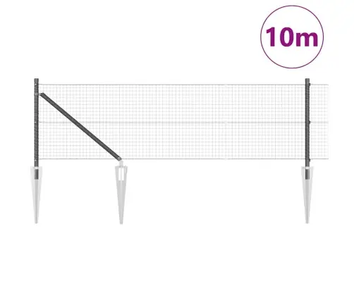 Tvora Su Stulpais Pilka 0.4 X 10 M Plienas