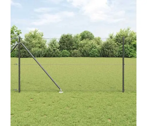 Metinātais Stieples Žogs Ar 7 Spieķu Pārvietojamiem Pelēkā 1.2X10 M Tērauda Vidaxl