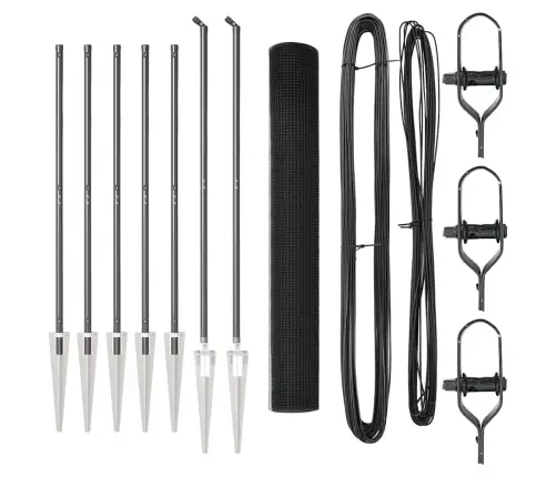 Metinātais Sieta Žogs Ar 7 Enkura Naglām Pelēks 1.4X10 M Tērauds Vidaxl