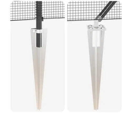 Metinātais Stiepļu Žogs Ar 13 Enku Stabiem Pelēks 0.6X25 M Tērauds Vidaxl