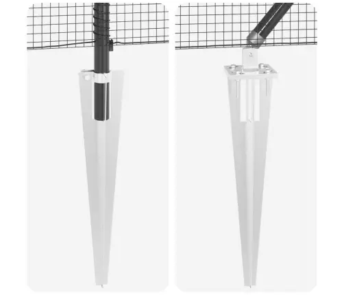 Žoga Stabu Komplekts 2 Gabali Pelēks Plastmasa 25 X 1 M Vidaxl