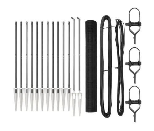 Metināts Vads Žogs Ar 13 Sūkņa Stabiem Pelēks 1.2X25 M Tērauda Vidaxl