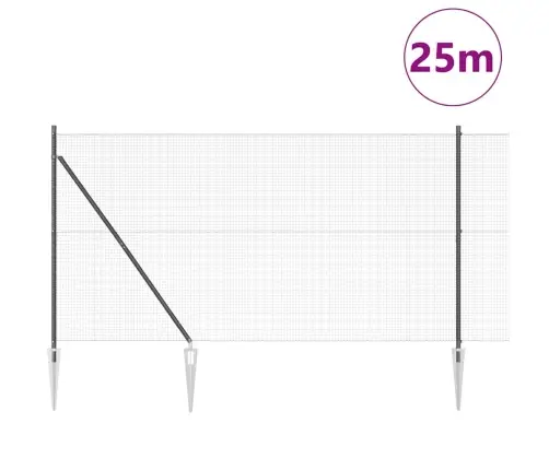 Žogu Mietu Komplekts 2 Gab. Pelēks Metāls 25 X 1,5 M Izturīgs Vidaxl
