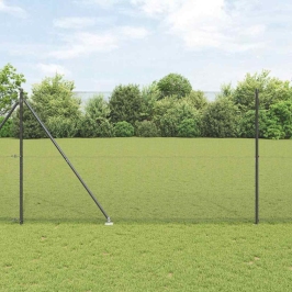 Žogs Ar Stabiem. Pelēka 1.6 X 25 M Tērauds Vidaxl