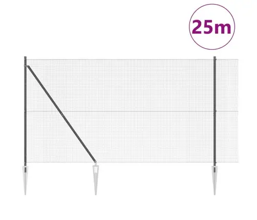 Tvora Su Stulpais Pilka 1.6 X 25 M Plienas