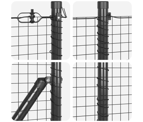 Metāla Žogs Ar 13 Naglu Stiprinājumiem Pelēkā Krāsā 0.4 X 50 M Vidaxl