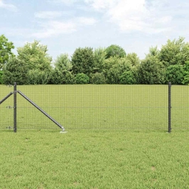 Žogs Ar Stabiem. Pelēka 0.4 X 50 M Tērauds Vidaxl