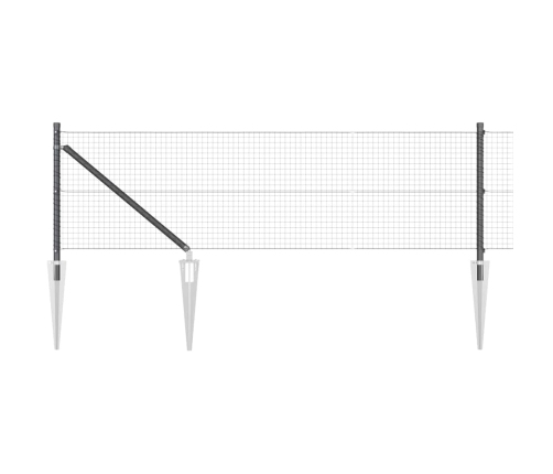 Metāla Žogs Ar 13 Naglu Stiprinājumiem Pelēkā Krāsā 0.4 X 50 M Vidaxl