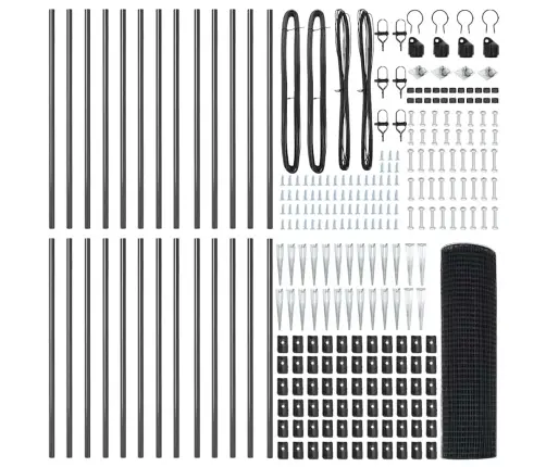 Tvora Su Stulpais Pilka 0.5 X 50 M Plienas