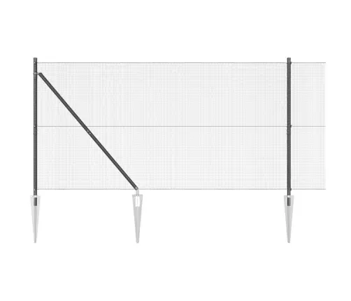 Metinātais Žogs Ar 13 Zemes Naglām Pelēks 1.2X50 M Tērauds Vidaxl