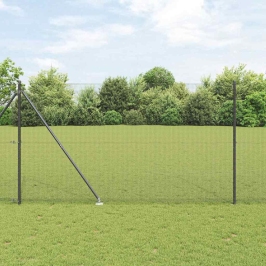 Žogs Ar Stabiem. Pelēka 1.5 X 50 M Tērauds Vidaxl