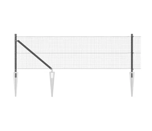 Savilktā Metāla Žogs Ar 13 Stabiem Pelēkā Krāsā 0.4X100 M Vidaxl Savilktā Metāla Žogs Ar 13 Stabiem Pelēkā Krāsā 0.4X100 M Vidaxl