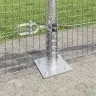 Metinātās Stieples Žogs Ar 7 Flanged Stabiem 0.4X10 M Galvanizēta Tērauda Vidaxl